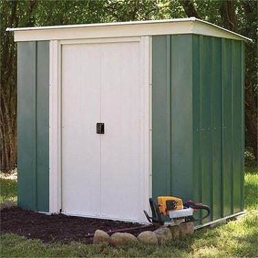 arrow greenvale metal shed with flat roof - what shed