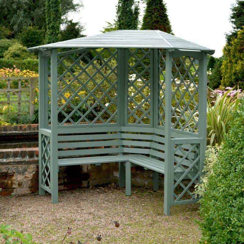 Blooma Chiltern Painted Willow Corner Arbour - What Shed