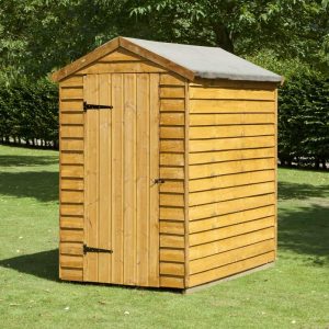Assembled + Base: Overlap Wooden Shed Without Window 6 x 4 ...