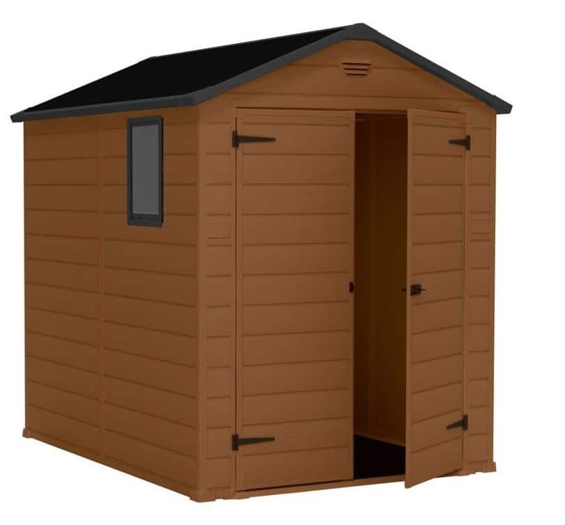 the blooma shed is a low maintenance plastic shed which is rot and 