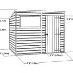 8' x 6' Single Door Tongue and Groove Pent Shed Overall View