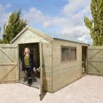 Wooden Garden Sheds - Shed-Plus Wooden Garden Sheds Champion Heavy Duty Combination Double Door Shed