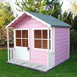 pink wooden playhouse