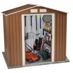 The BillyOh Sherwood Wood Grain Metal Shed Small