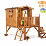 The Mad Dash Bunny Tower Wooden Playhouse