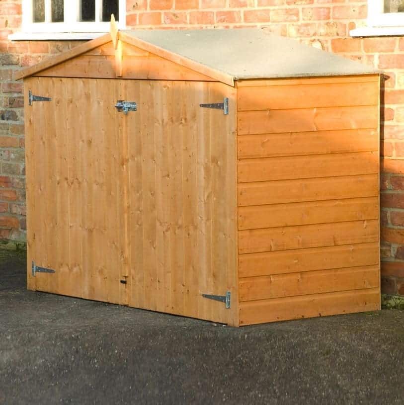 7ft x 3ft overlap apex wooden bike storage shed - brand