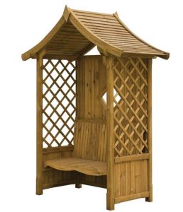 Blooma Elegant Wooden Arbour 2.34 x 1.76 x 0.94 Overall Appearance