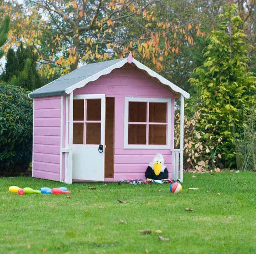 pink wooden playhouse