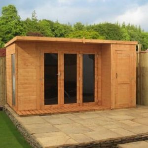 12' x 8' Cambridge Summer House With Side Shed