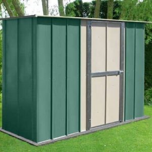 8' x 3' Canberra Utility Metal Shed with Flat Roof and Hinged Door