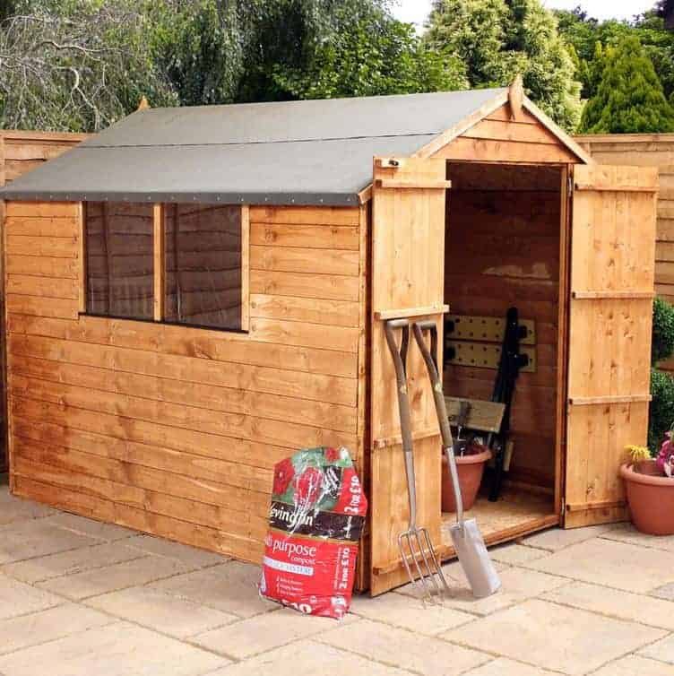 8 x 6 double door standard overlap apex garden shed
