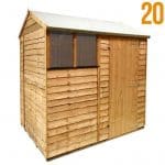 BillyOh 20 'Extra Tall' Rustic Economy Overlap Reverse Apex Shed