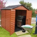 Palram Skylight 6' and 4' Fronted Apex Plastic Garden Shed - Amber
