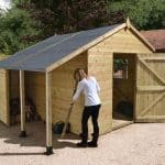 10' x 8' Shed-Plus Champion Heavy Duty Workshop with Logstore - Single Door