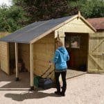 12' x 8' Shed-Plus Champion Heavy Duty Workshop with Logstore - Double Doors