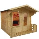 2.5 x 2.7 Walton Mini Studio Log Cabin with Veranda