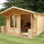 3.3 x 3.7 Waltons Large Log Cabin Studio with Veranda