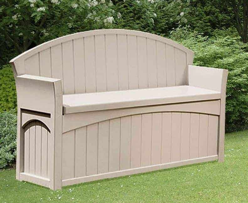 Suncast Resin Patio Storage Bench, Resin Garden Bench With Storage