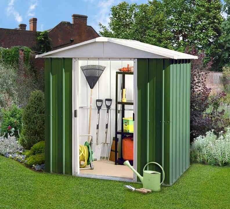 6'8 x 4'6 Yardmaster Green Metal Shed 65GEYZ+ With Floor 