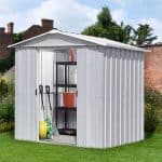 6'8 x 4'6 Yardmaster Silver Metal Shed 65ZGEY+ With Floor Support Kit
