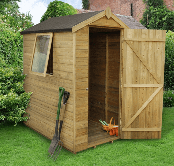 6' x 4' Forest Tongue and Groove Pressure Treated Wooden Shed (1.87m x 1.31m)