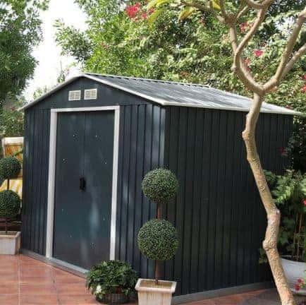 8' x 6' Sapphire Apex Anthracite Metal Shed (2.62m x 1.82m)