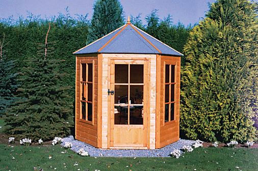 7'1x6'2 Shire Traditional Gazebo Wooden Hexagonal Summerhouse