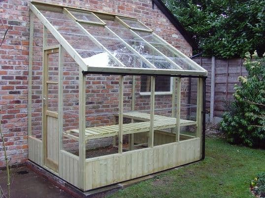 Adley 4' x 8' Lean-To Wooden Greenhouse