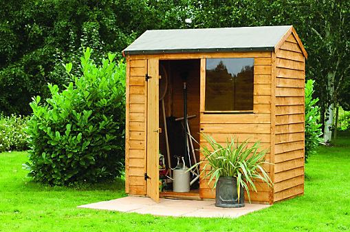 6' x 4' Forest Overlap Reverse Apex Dip Treated Wooden Shed (1.82m x 1.32m)