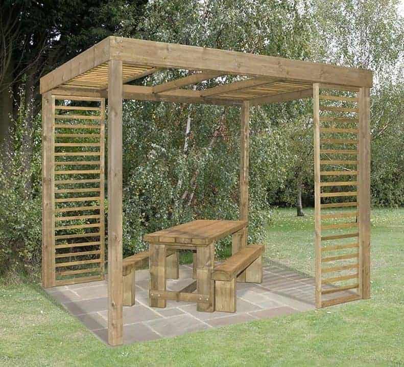 Forest Dining Wooden Garden Pergola Kit with Panels 10'x8'