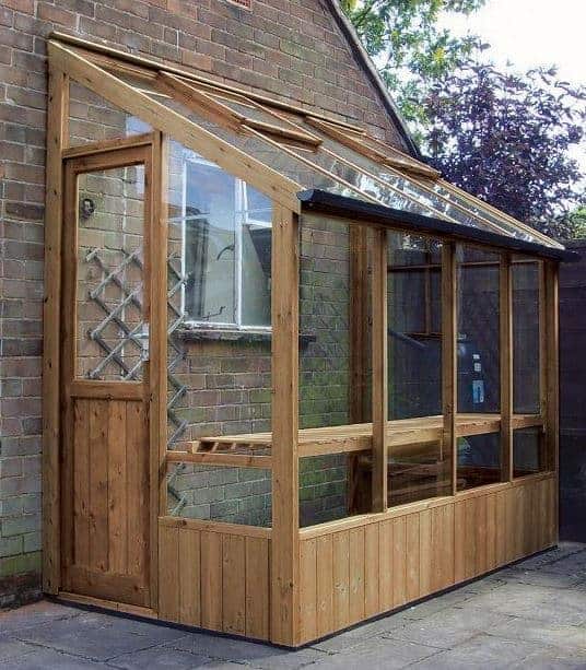 Adley 4' x 8' Lean-To Wooden Greenhouse