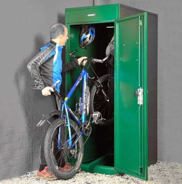 upright bike storage shed