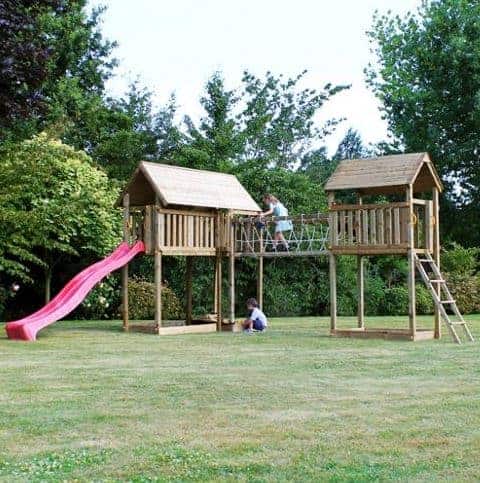 6x5 Windsor Tulip Tower Kids Wooden Playhouse With Slide