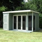 Contemporary Summer Houses - 12 x 8 Waltons Contemporary Summer House With Side Shed