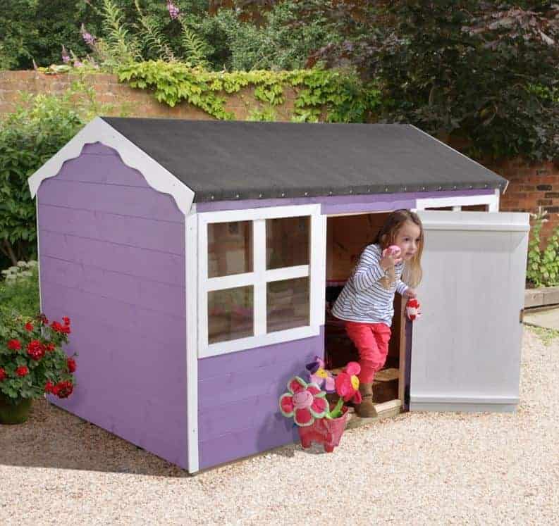 8x4 Forest Dixie Duo Traditional Kids Wooden Playhouse With Veranda