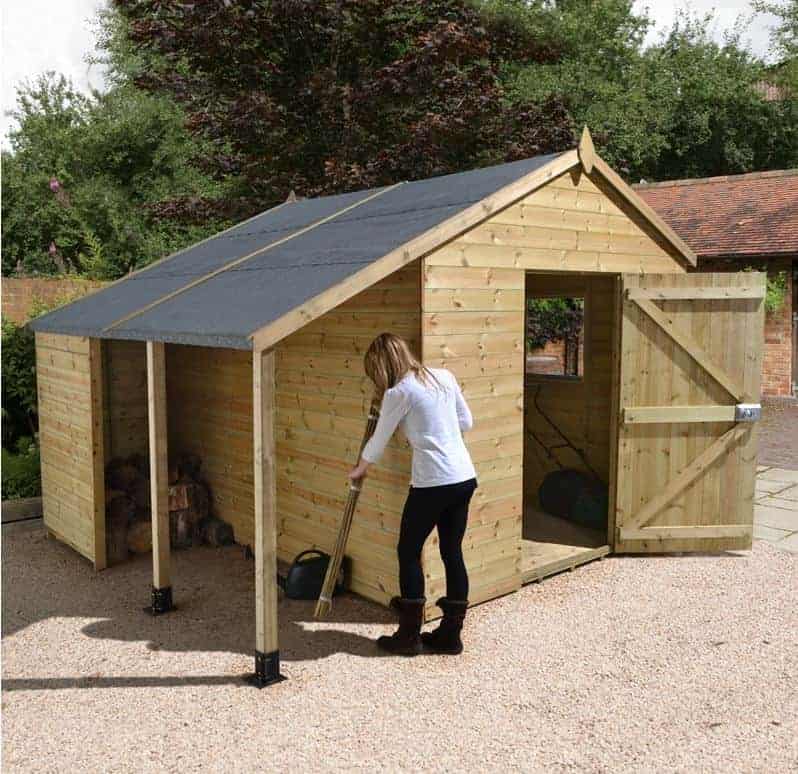 billyoh 10 x 6 pent log cabin windowless heavy duty shed