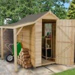 6 x 4 Overlap Pressure Treated Wooden Shed With Lean-To