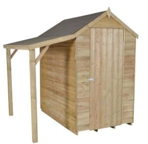 6 x 4 Overlap Pressure Treated Wooden Shed With Lean-To