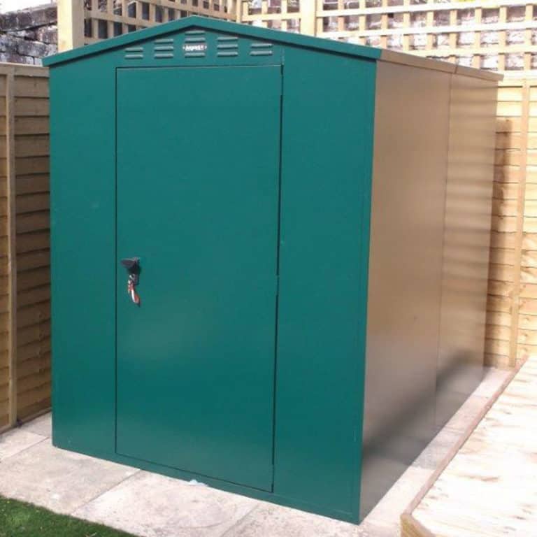 5'2 x 7'4 Asgard Flexistore 1522 metal shed for secure outdoor storage and organization.