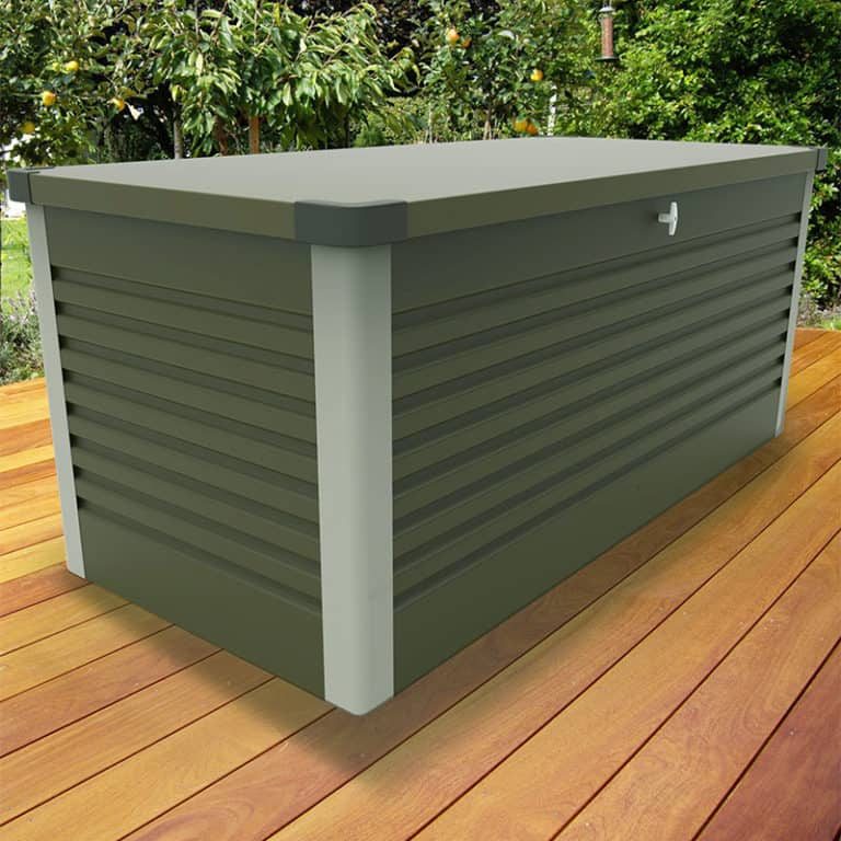 4x2 Trimetals Green Protect.a.Box: Premium metal garden storage solution for tools and outdoor essentials.