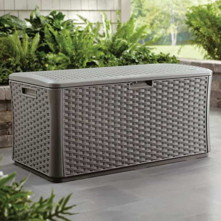 4'7 x 2'5 Suncast Stoney Grey Ratten-effect Plastic Storage Box