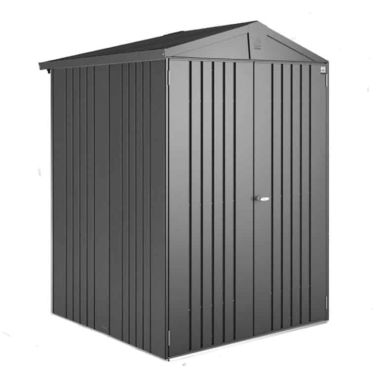 5' x 5' Biohort Europa 2 dark grey metal shed for outdoor storage