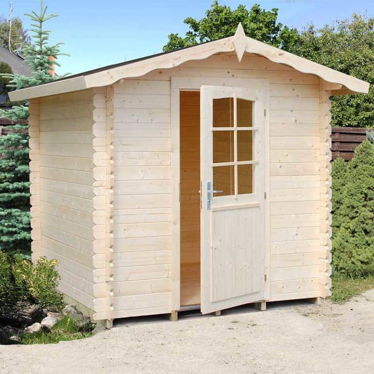 Palmako Vivian 2.1m x 2.1m log cabin summerhouse ideal for outdoor relaxation and storage.