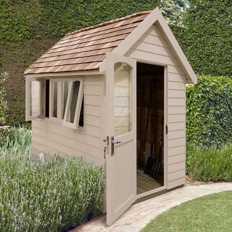 8x5' Forest Retreat Cream Luxury Shed with elegant design