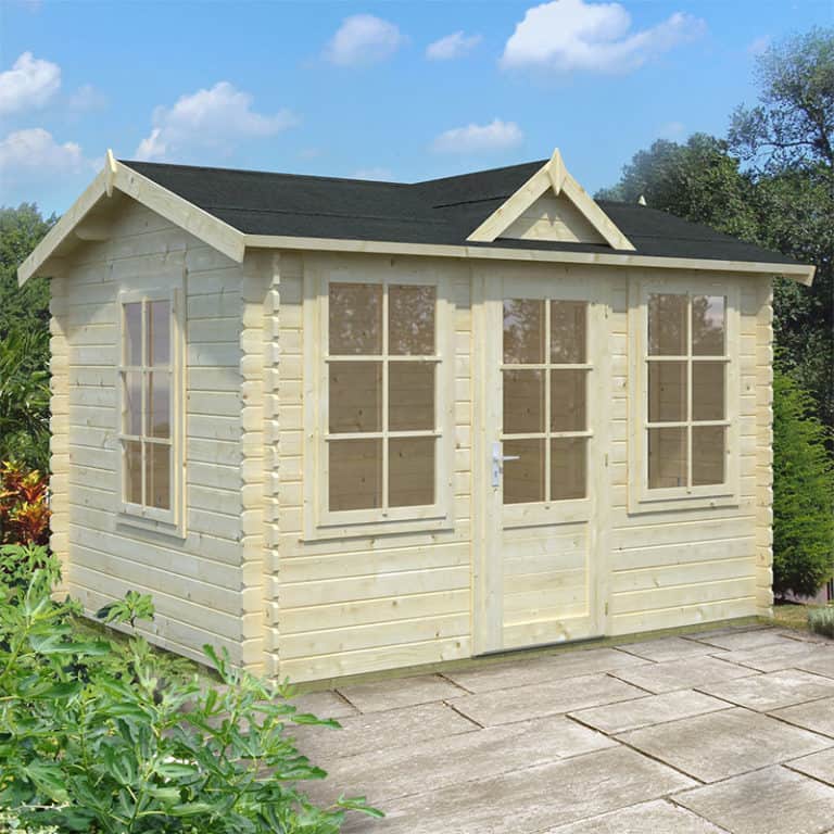 Palmako Claudia 3.2m x 2.4m log cabin summerhouse with wooden design