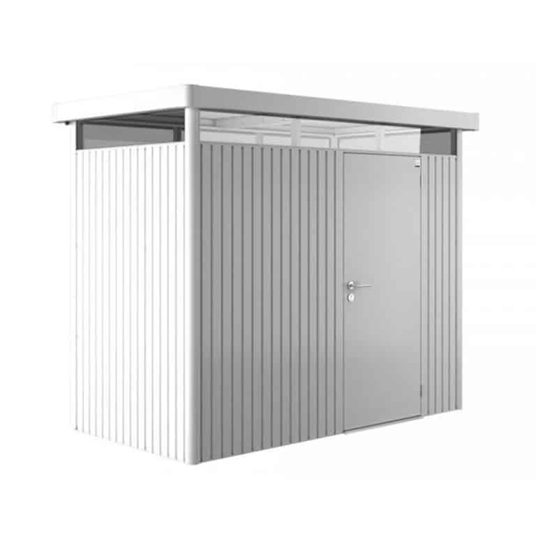 8' x 4' Biohort HighLine H1 Silver Metal Shed with window skylight