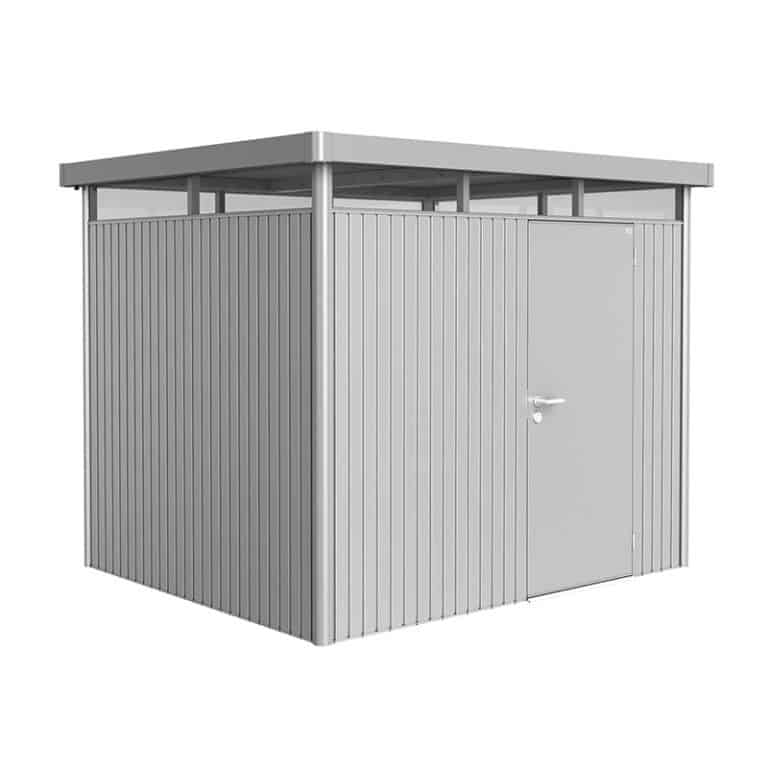 8' x 7' Biohort HighLine H3 Silver Metal Shed with window skylight