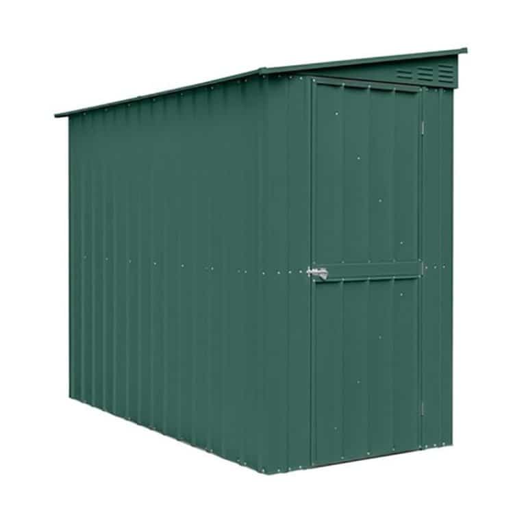 4' x 8' Lotus Lean-To Metal Shed in Heritage Green