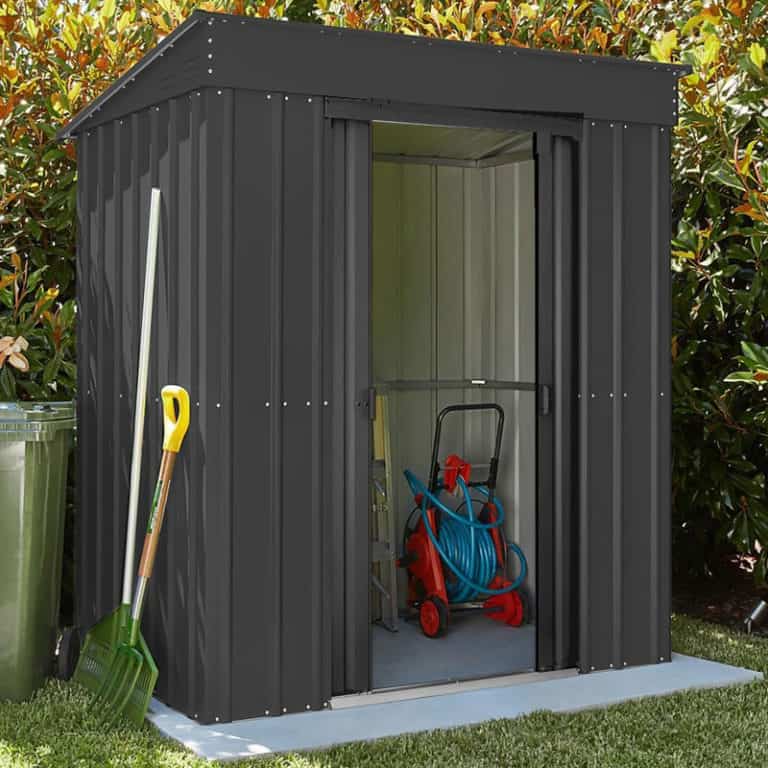 5' x 3' Lotus Anthracite Grey Pent Metal Shed for outdoor storage