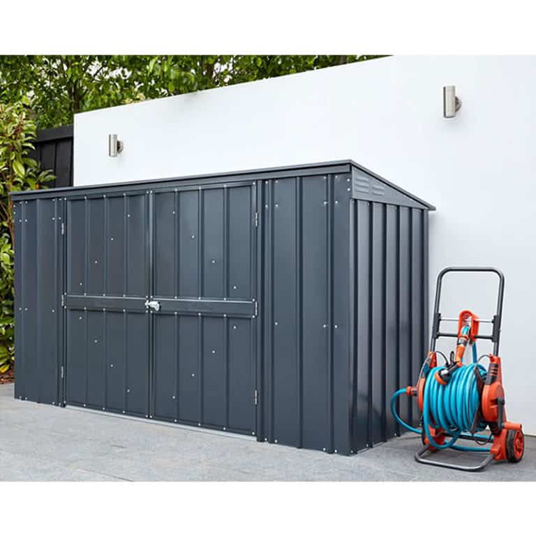 Globel 8' x 3' Metal Triple Bin Store in Anthracite Grey